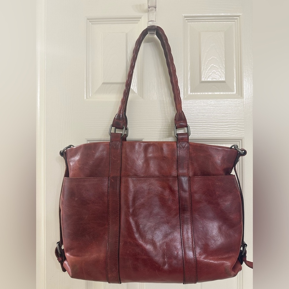 Patricia Nash Distressed Red Leather Studded Tote - Picture 2 of 16